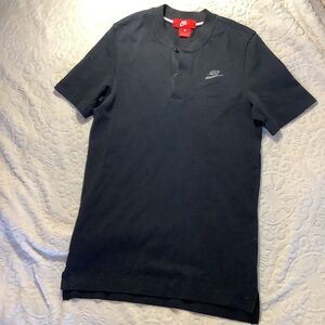 Nike Sportwear NSW knit Henley t-shirt, BLACK, men’s size SMALL